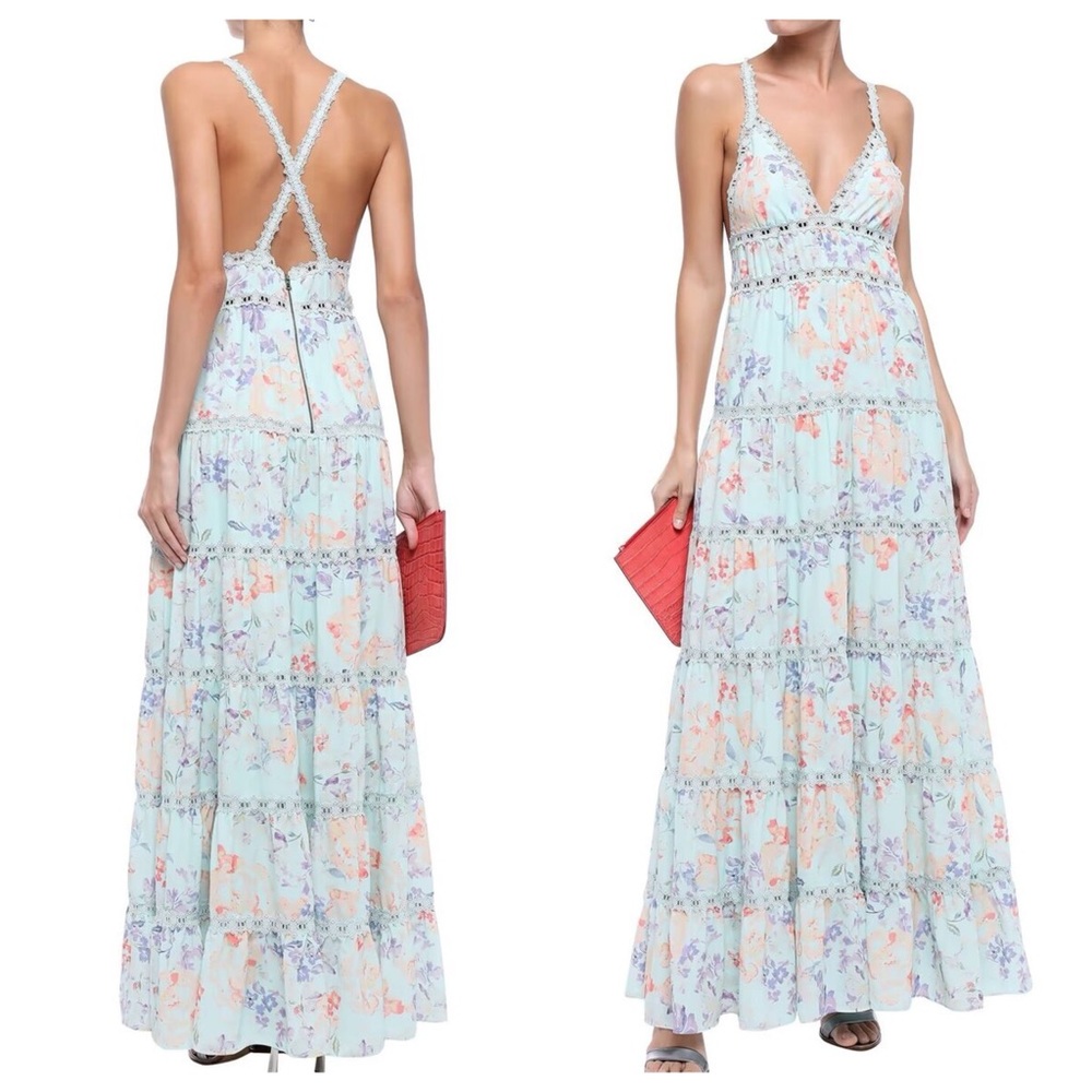 ALICE + OLIVIA Karolina Tiered Floral Maxi Dress - Picture 4 of 12